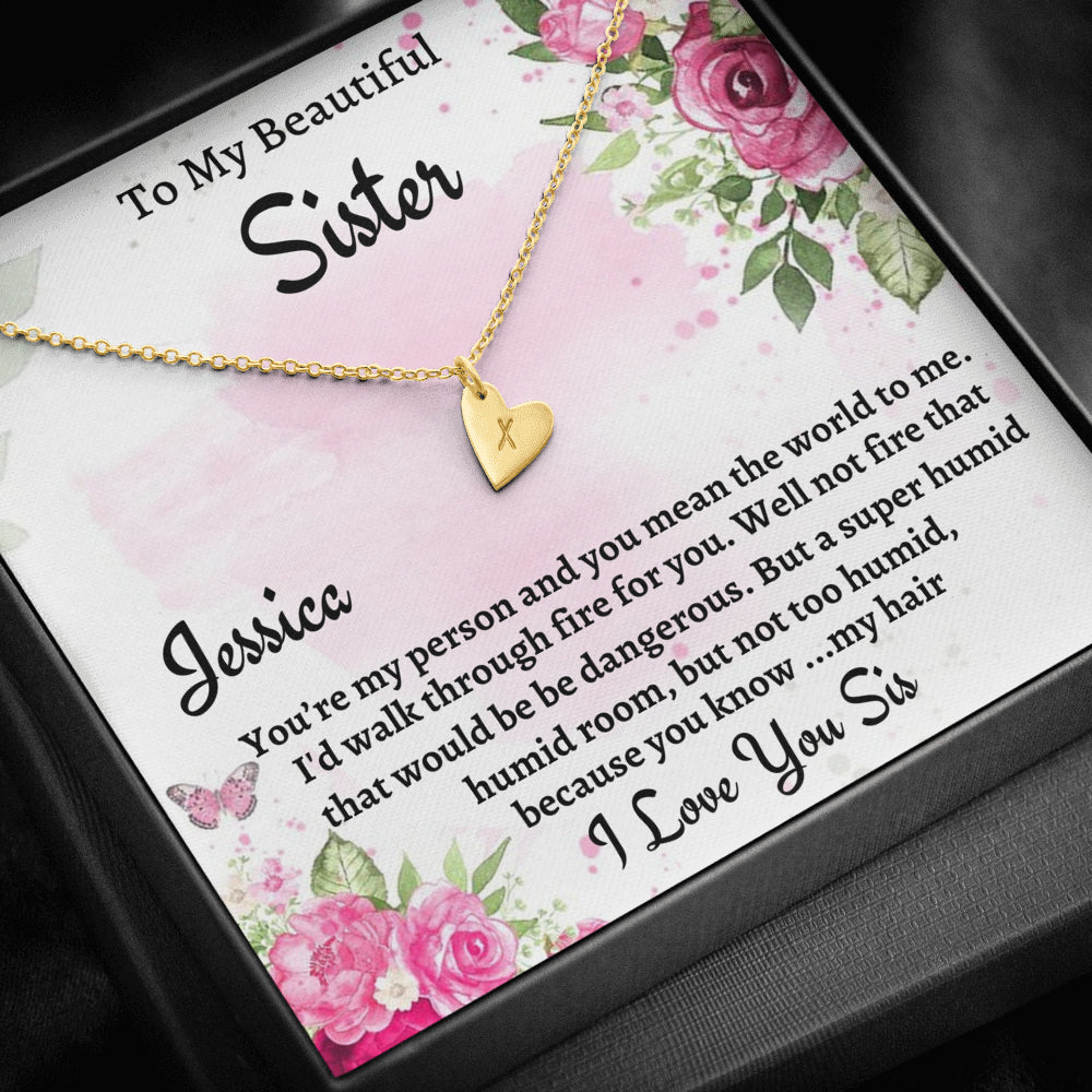 To My Sister Gift, Personalized Sweetest Hearts Necklace, Gift For Soul Sister, Birthday Gift For A Sister, Best Friend Christmas Gift