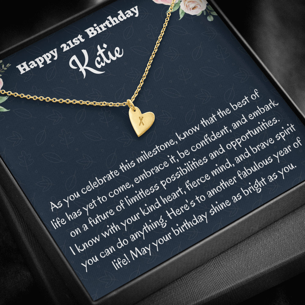 Personalized 21st Birthday Gift, Sweetest Hearts Necklace, Birthday Present for 21 Year Old, Birthday Gift For Her, Birthday Gift for Friend or Daughter.