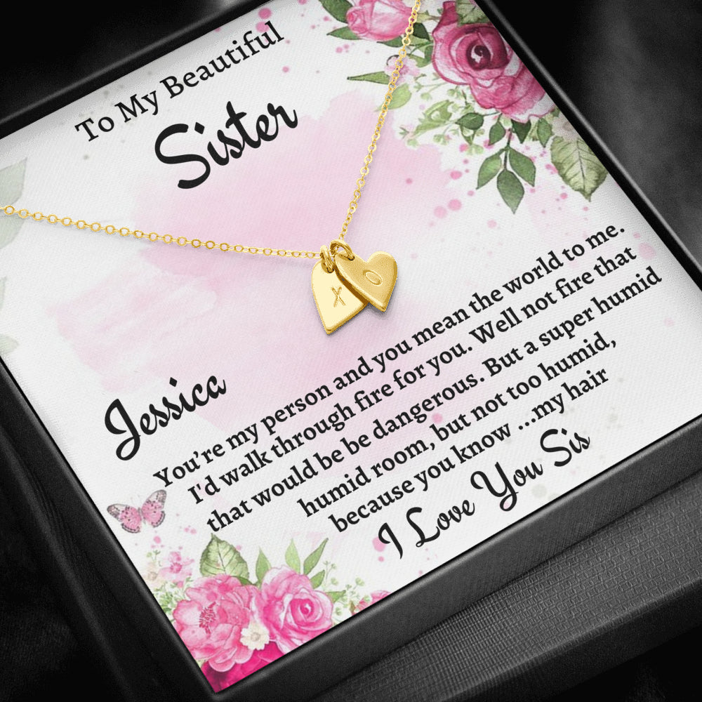 To My Sister Gift, Personalized Sweetest Hearts Necklace, Gift For Soul Sister, Birthday Gift For A Sister, Best Friend Christmas Gift