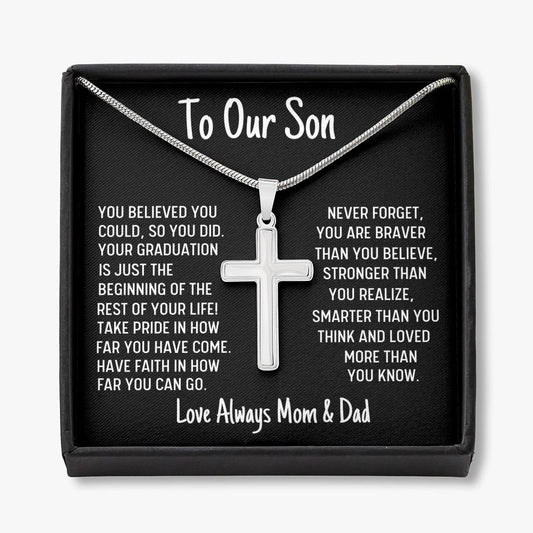 To Our Son On Your Graduation - Cross Necklace