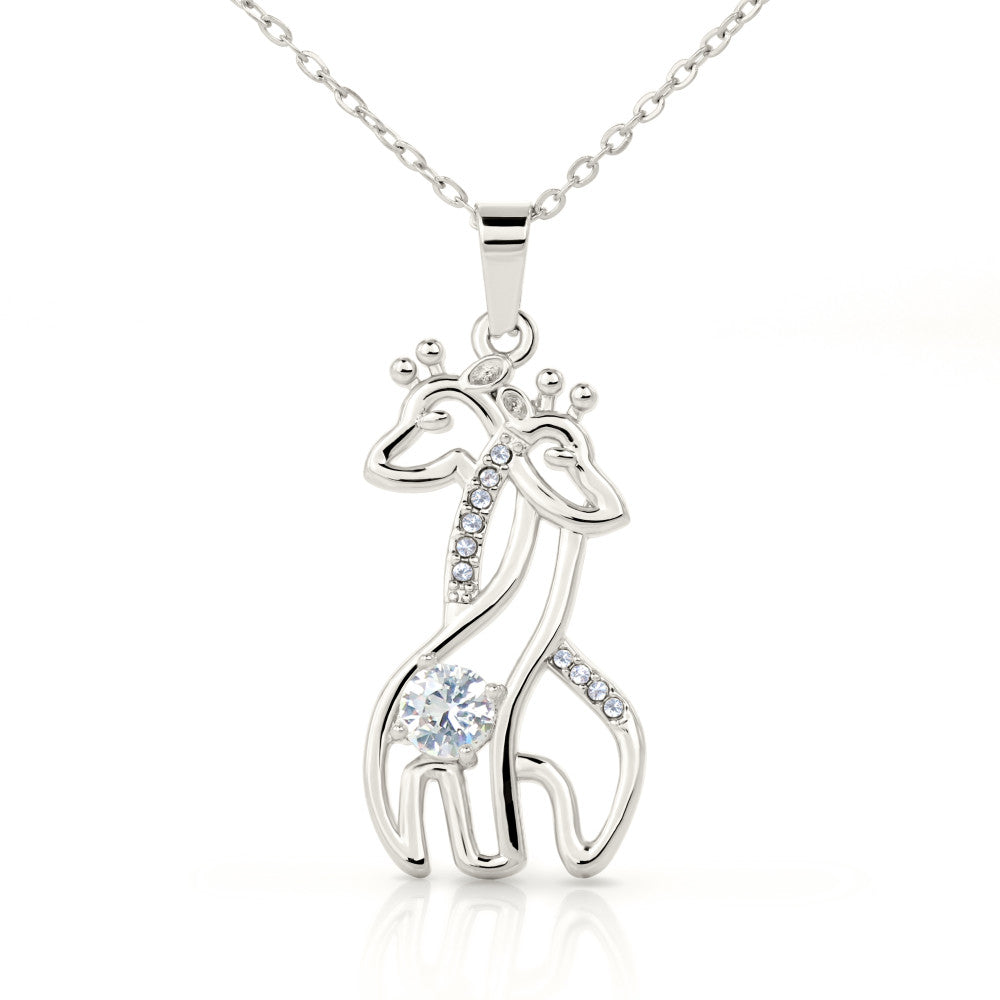 Mother & Daughter Giraffe Necklace Gift, Mom Birthday or Christmas Present from Daughter, Parent Appreciation Gift