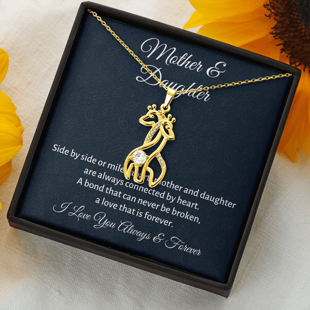 Mother & Daughter Giraffe Necklace Gift, Mom Birthday or Christmas Present from Daughter, Parent Appreciation Gift