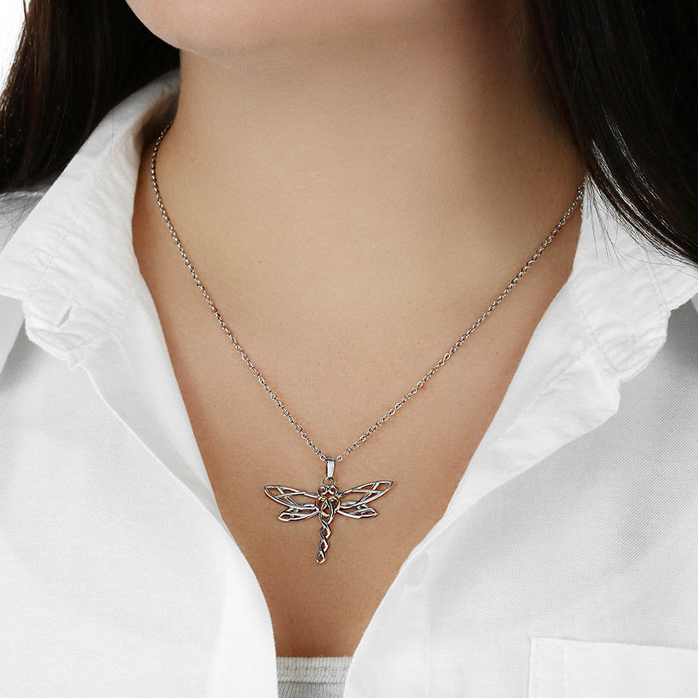 Mother & Daughter Dragonfly Necklace Gift, Mom Birthday or Christmas Present from Daughter, Parent Appreciation Gift