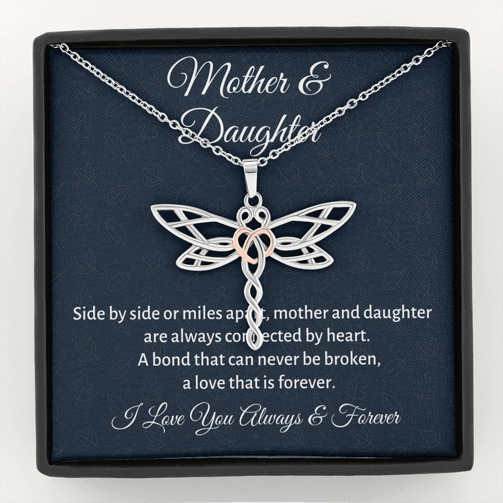Mother & Daughter Dragonfly Necklace Gift, Mom Birthday or Christmas Present from Daughter, Parent Appreciation Gift