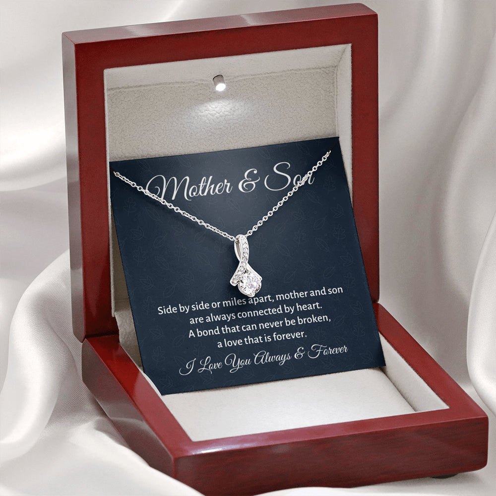 Mother & Son Beautiful Necklace Gift, Mom Birthday Gift or Christmas Present from Son, To Parents Appreciation Gift
