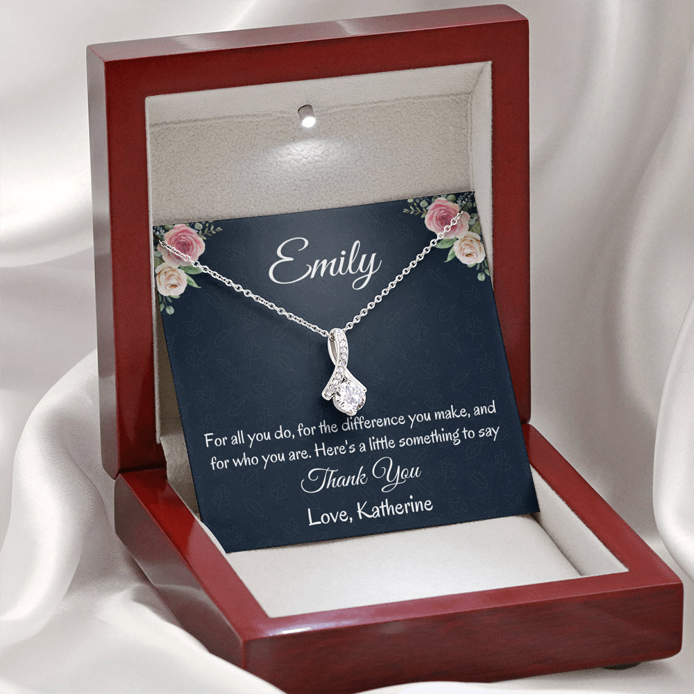Thank You Personalized Gift, Beautiful Necklace, Mindfulness Gift For A Friend, Appreciation Jewelry Gift For Women, Thank You Gift