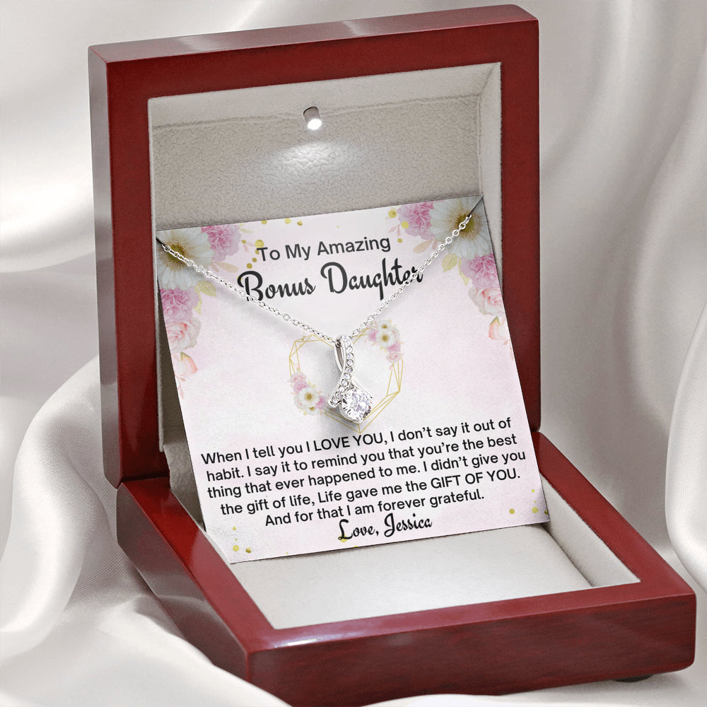 To My Bonus Daughter Personalized Gift, Stepdaughter Gift, Beautiful Necklace, Bonus Daughter Birthday Gift, Gift for Bonus Daughter, Daughter in Law