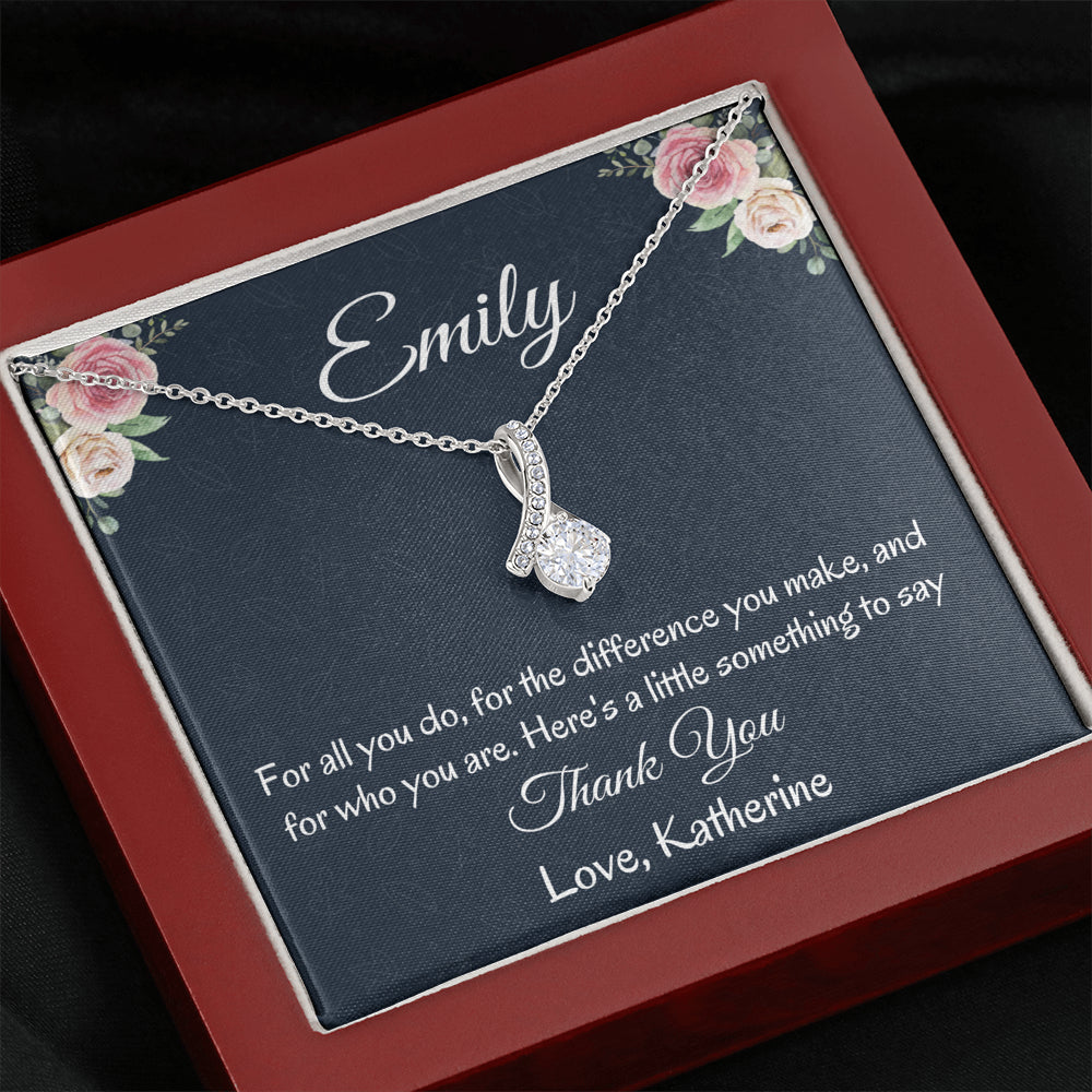 Thank You Personalized Gift, Beautiful Necklace, Mindfulness Gift For A Friend, Appreciation Jewelry Gift For Women, Thank You Gift