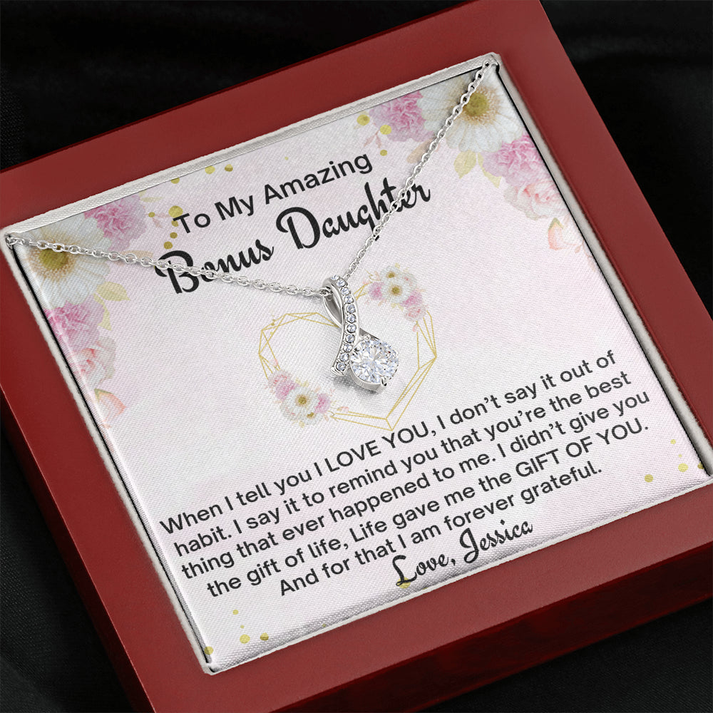 To My Bonus Daughter Personalized Gift, Stepdaughter Gift, Beautiful Necklace, Bonus Daughter Birthday Gift, Gift for Bonus Daughter, Daughter in Law