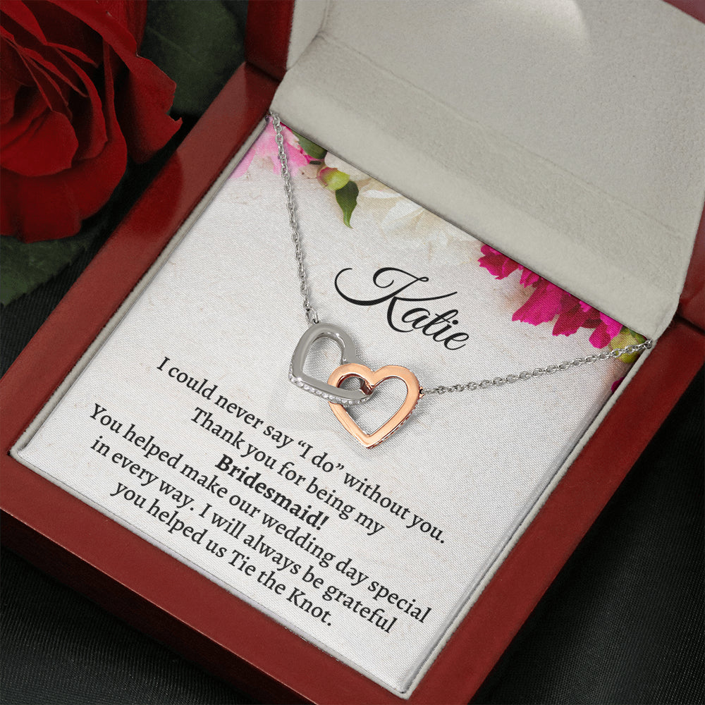 Bridesmaid Thank You Gift From Bride, Personalized Bridesmaid Thank You Gift, Two Hearts Necklace, Appreciation Gift, Bridesmaid Jewelry Gift