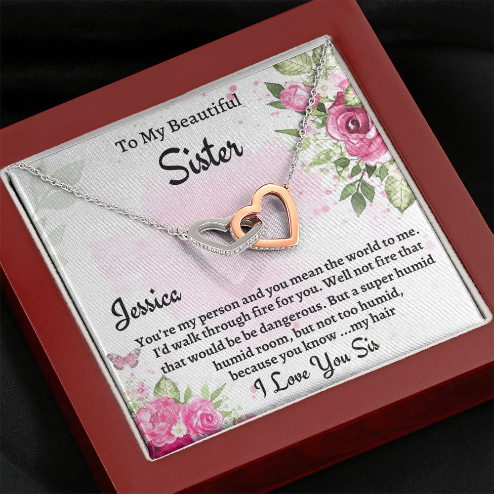 To My Sister Gift, Personalized Two Hearts Necklace, Gift For Soul Sister, Birthday Gift For A Sister, Best Friend Christmas Gift