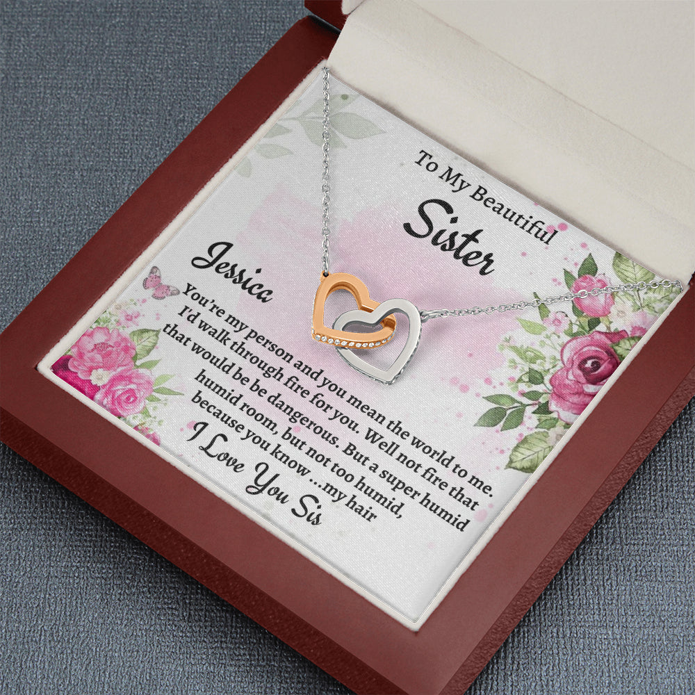 To My Sister Gift, Personalized Two Hearts Necklace, Gift For Soul Sister, Birthday Gift For A Sister, Best Friend Christmas Gift