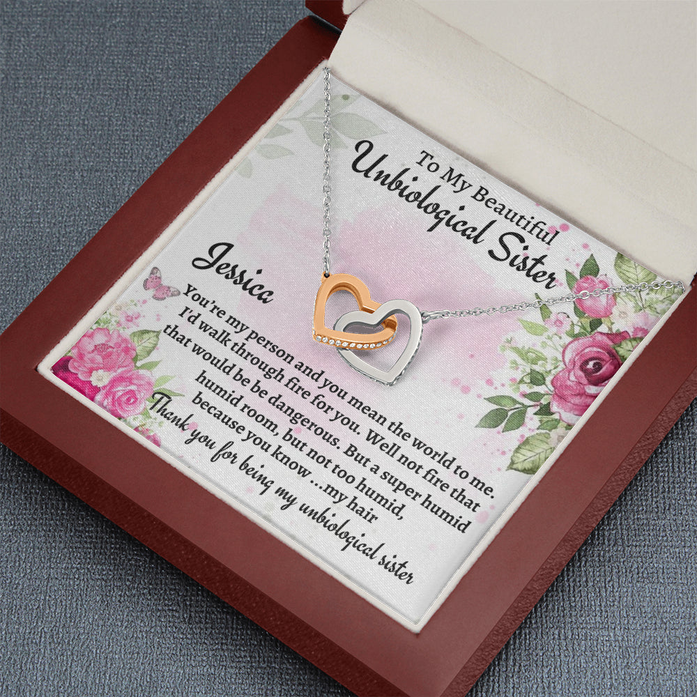 Unbiological Sister Gift, Personalized Two Hearts Necklace, Gift For A Soul Sister, Birthday Gift For A Friend, Best Friend Christmas Gift