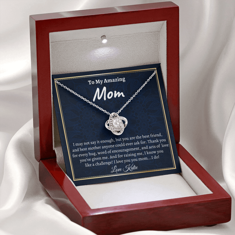 Funny Mother's Day Gift, Mom Gift From Daughter Necklace, Love Knot Necklace, Christmas Gift, Mom Gift Idea, Mom Gift From Son