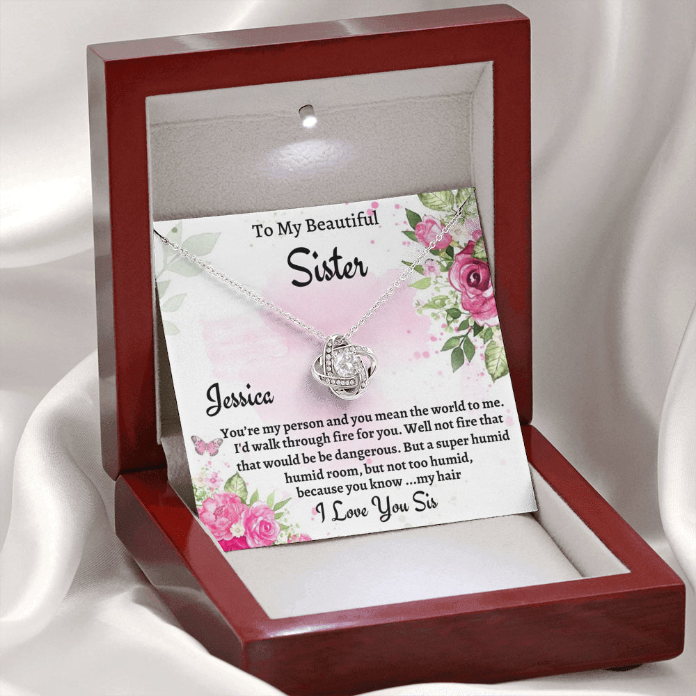To My Sister Gift, Personalized Love Knot Necklace, Gift For Soul Sister, Birthday Gift For A Sister, Best Friend Christmas Gift