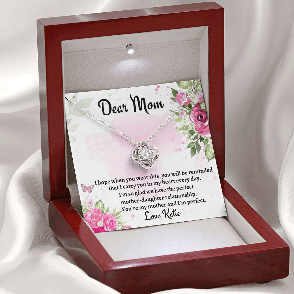 Gift for Mom, Love Knot Necklace Gift For Mom, Birthday Gift, Present From Daughter to Mother Christmas Gift