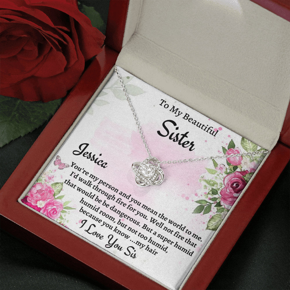 To My Sister Gift, Personalized Love Knot Necklace, Gift For Soul Sister, Birthday Gift For A Sister, Best Friend Christmas Gift