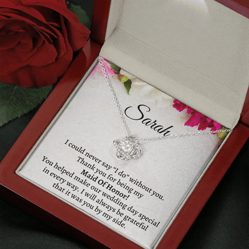 Maid of Honor Thank You Gift From Bride,Personalized Maid of Honor Thank You Gift, Love Knot Necklace, Appreciation Gift, Jewelry Gift, Matron of Honor Gift