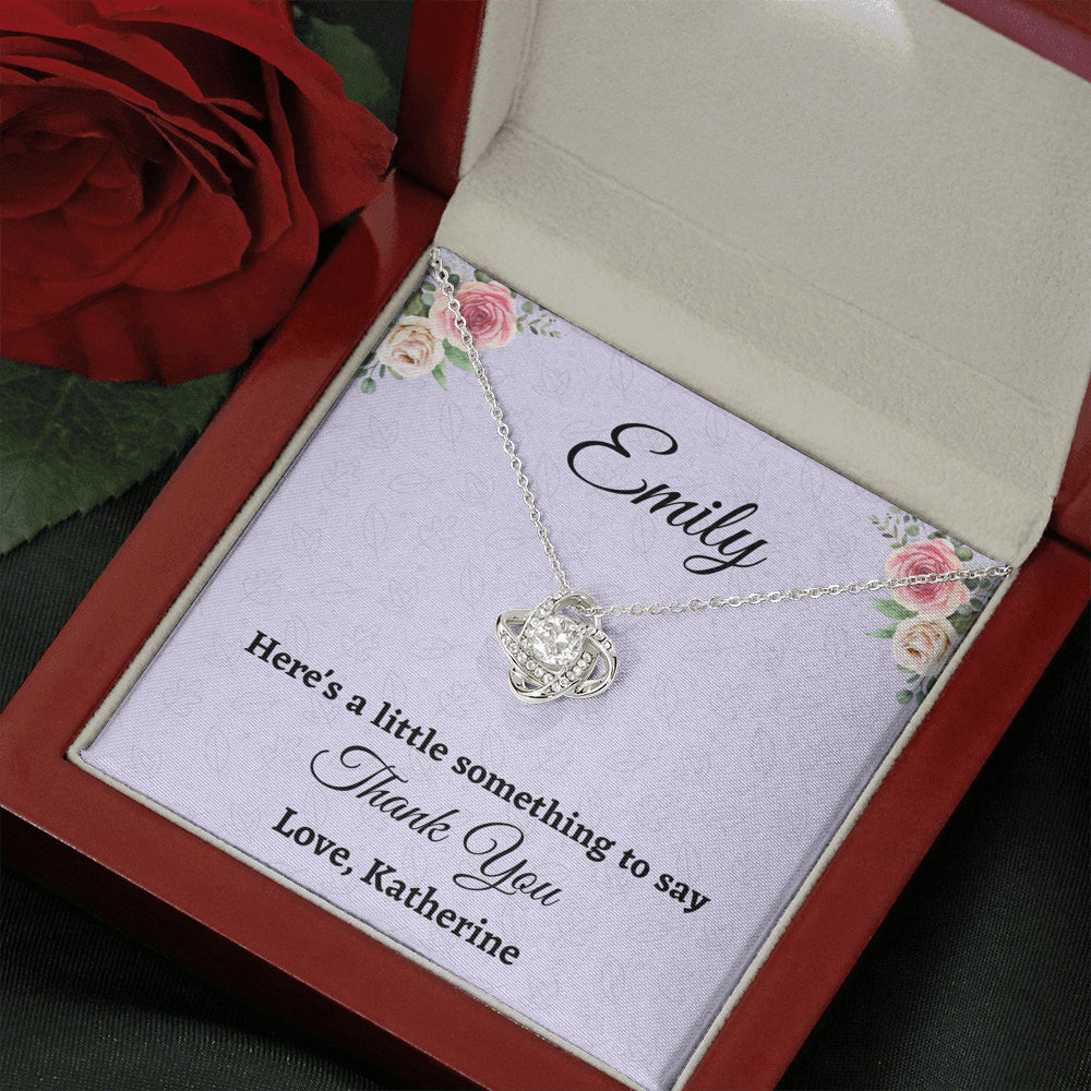 Personalized Thank You Gift, Love Knot Necklace, Appreciation Jewelry Gift For Women, Wedding Thank You, Mindfulness Gift For A Friend