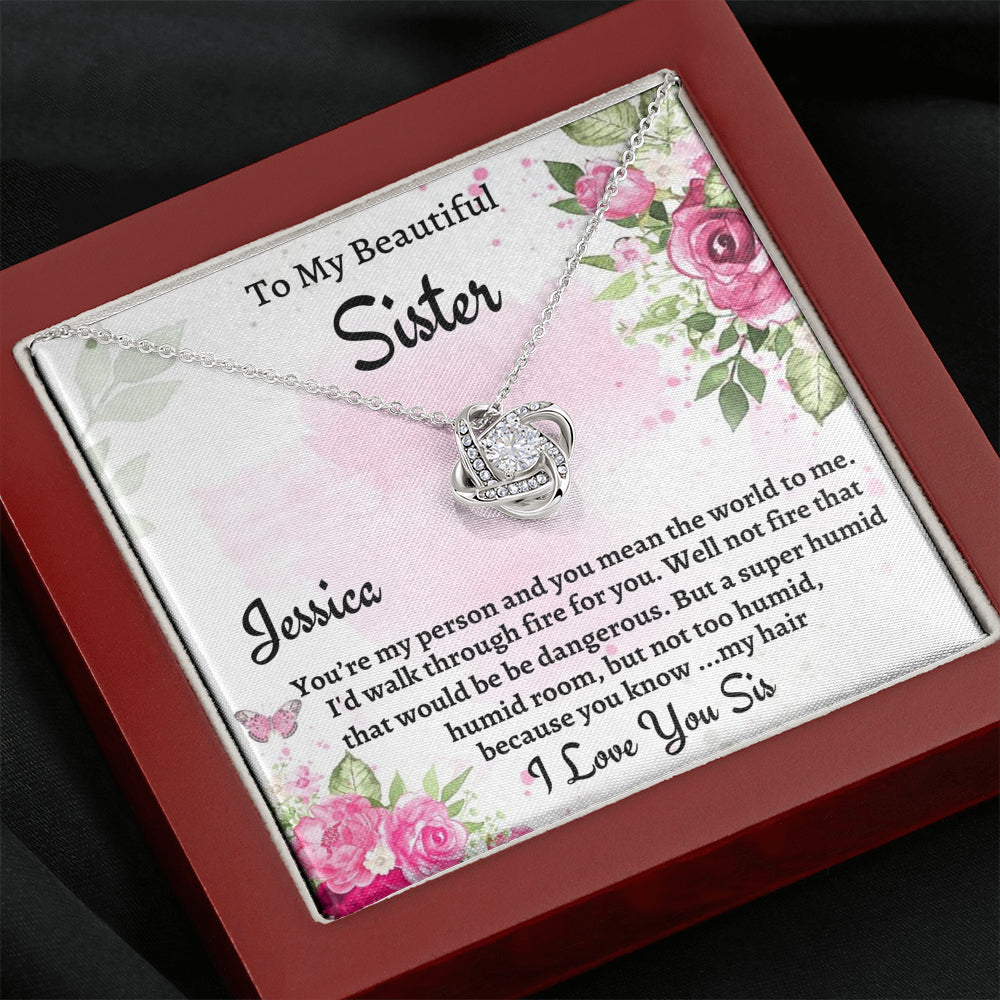 To My Sister Gift, Personalized Love Knot Necklace, Gift For Soul Sister, Birthday Gift For A Sister, Best Friend Christmas Gift