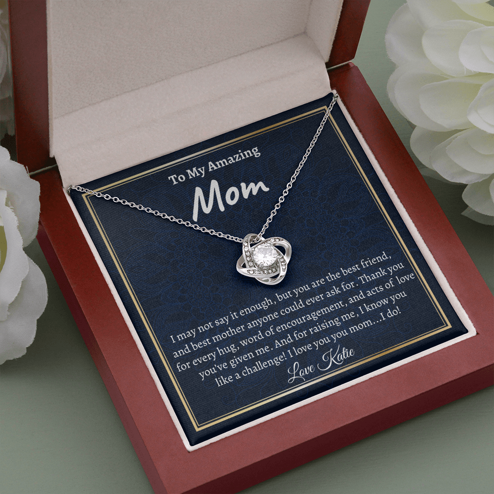 Funny Mother's Day Gift, Mom Gift From Daughter Necklace, Love Knot Necklace, Christmas Gift, Mom Gift Idea, Mom Gift From Son
