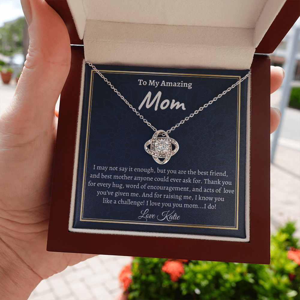 Funny Mother's Day Gift, Mom Gift From Daughter Necklace, Love Knot Necklace, Christmas Gift, Mom Gift Idea, Mom Gift From Son