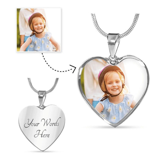 Memorial Necklace, Remembrance Necklace, Heart Picture Upload Necklace Loss of Father Mother Gift, Loved One Remembrance Bereavement Gift