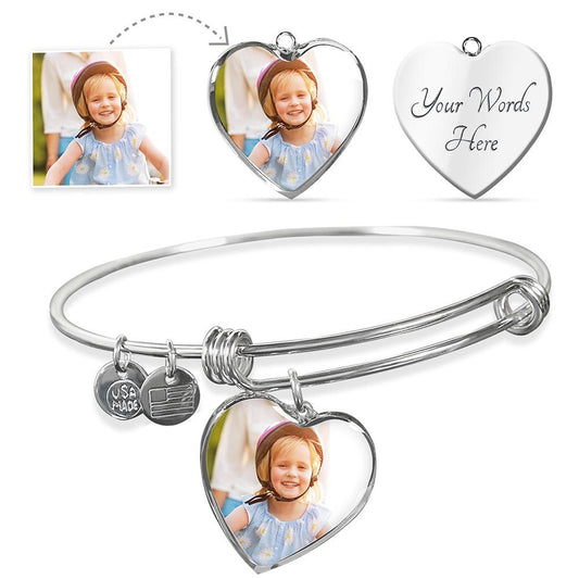 Heart  Pendant Luxury Bangle