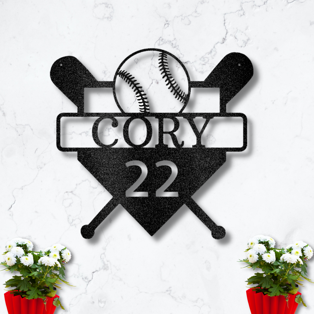 Personalized Baseball Metal Art, Custom Name Metal Art Sport Décor, Sport Enthusiasts Gift, Father Day Gift, Boys Room Art