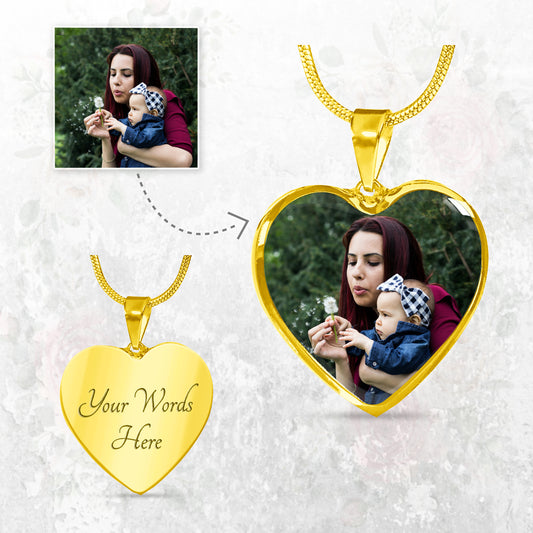 Picture Necklace, Photo Pendant, Wife Necklace, Personalized Photo Heart Necklace, Custom Picture Necklace, Engraved Necklace for Her