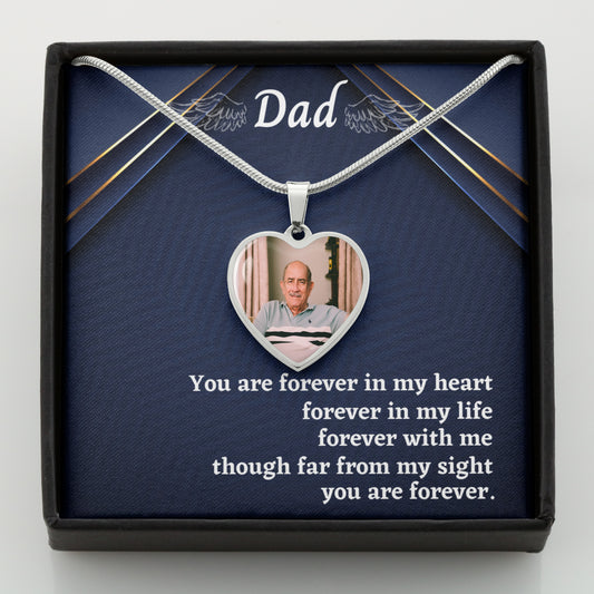 Personalized Photo Remembrance Necklace, Picture Necklace Loss of  Father Gift,  Bereavement Gift, Sympathy Necklace, Memorial Gift