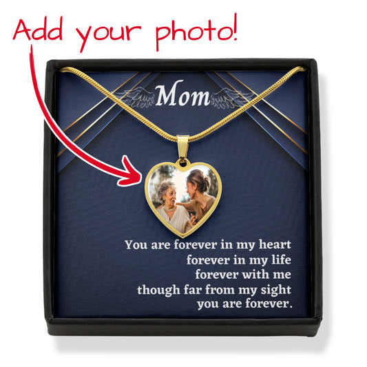 Personalized Photo Remembrance Necklace, Picture Necklace Loss of  Mother Gift,  Bereavement Gift, Sympathy Necklace, Memorial Gift