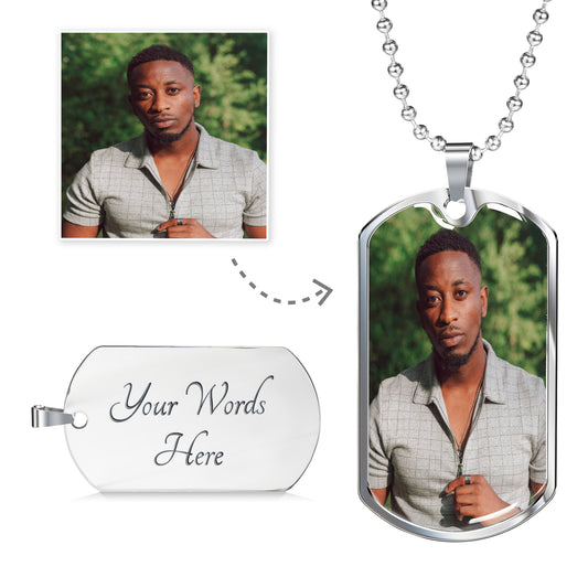 Photo Engraved Memorial Military Chain Gift